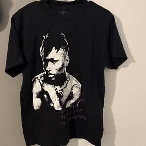 Black Graphic T-Shirt with Artistic Print